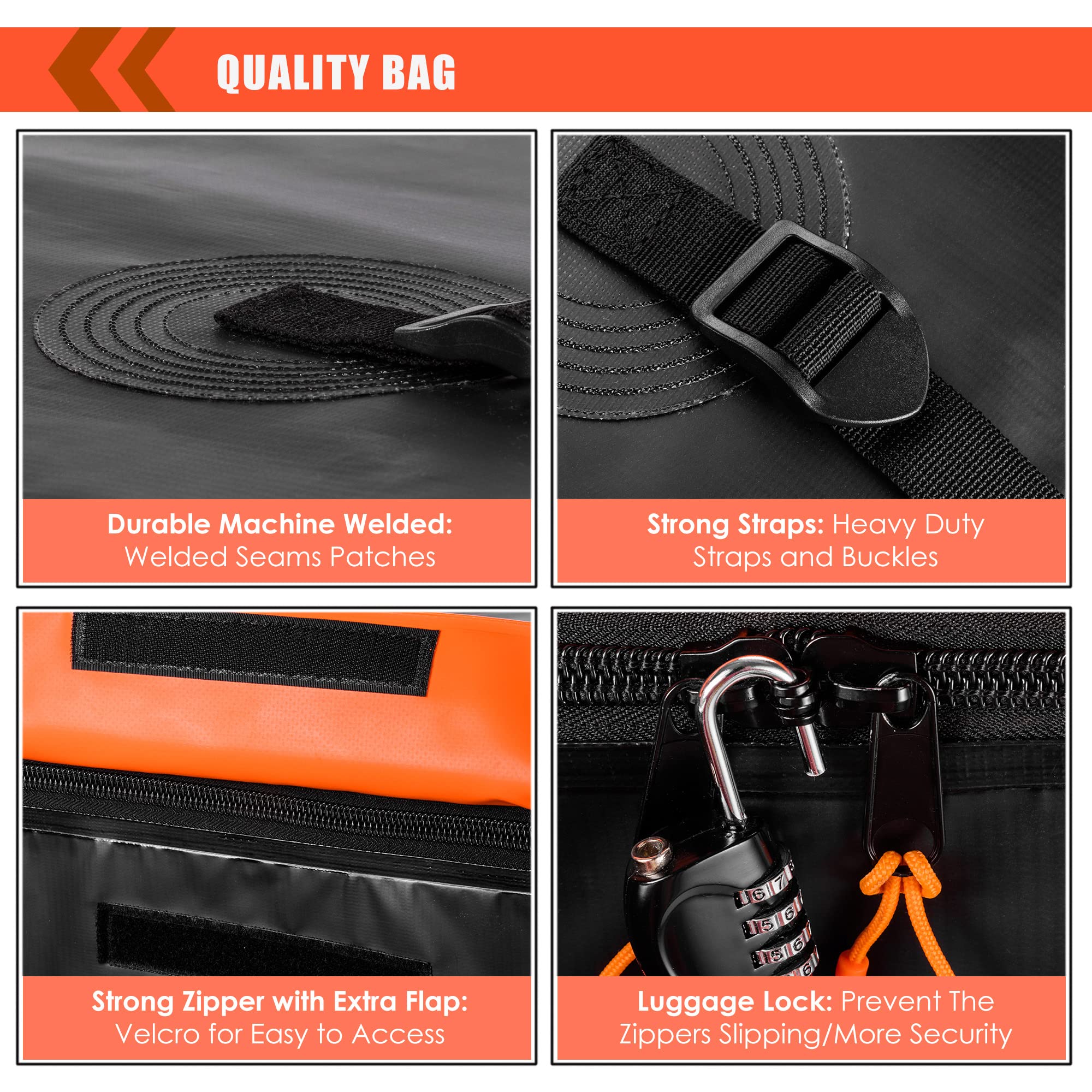 MeeFar loaded with suitcases side profile showing large 16 cu ft capacity