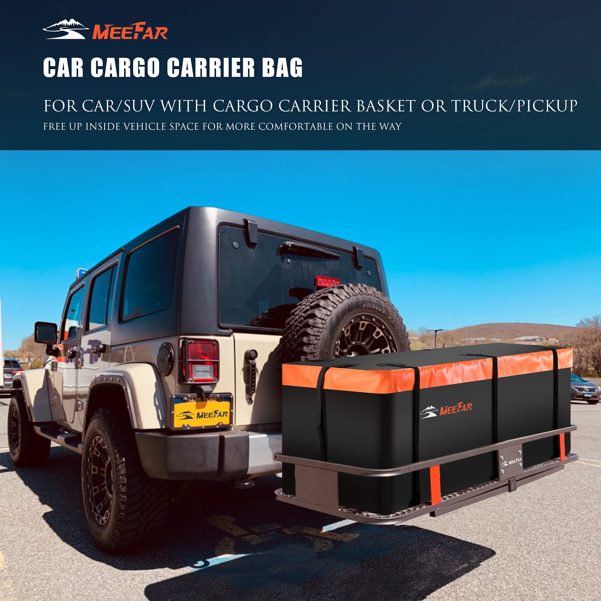 MeeFar side profile of filled bag demonstrating roomy storage