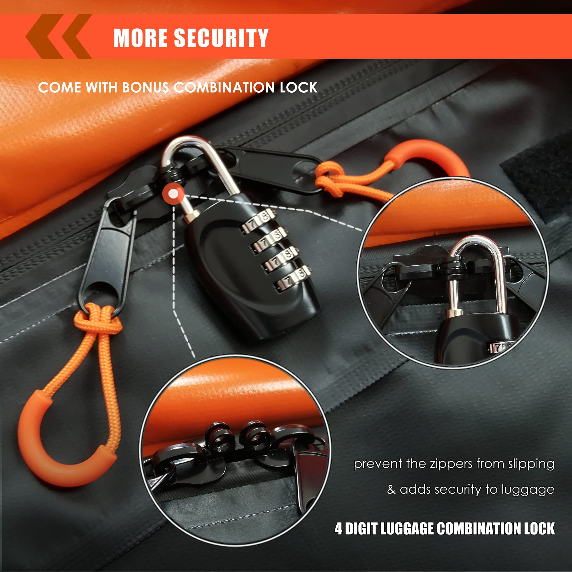 MeeFar strap and buckle attachment securing bag to cargo basket