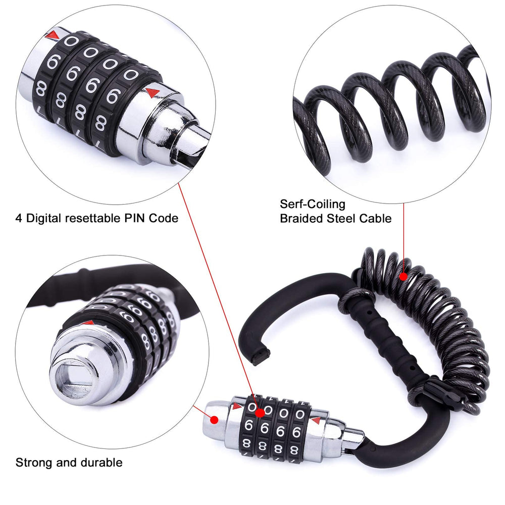 MEETLOCKS lock in use on motorcycle handlebar demonstrating easy attachment