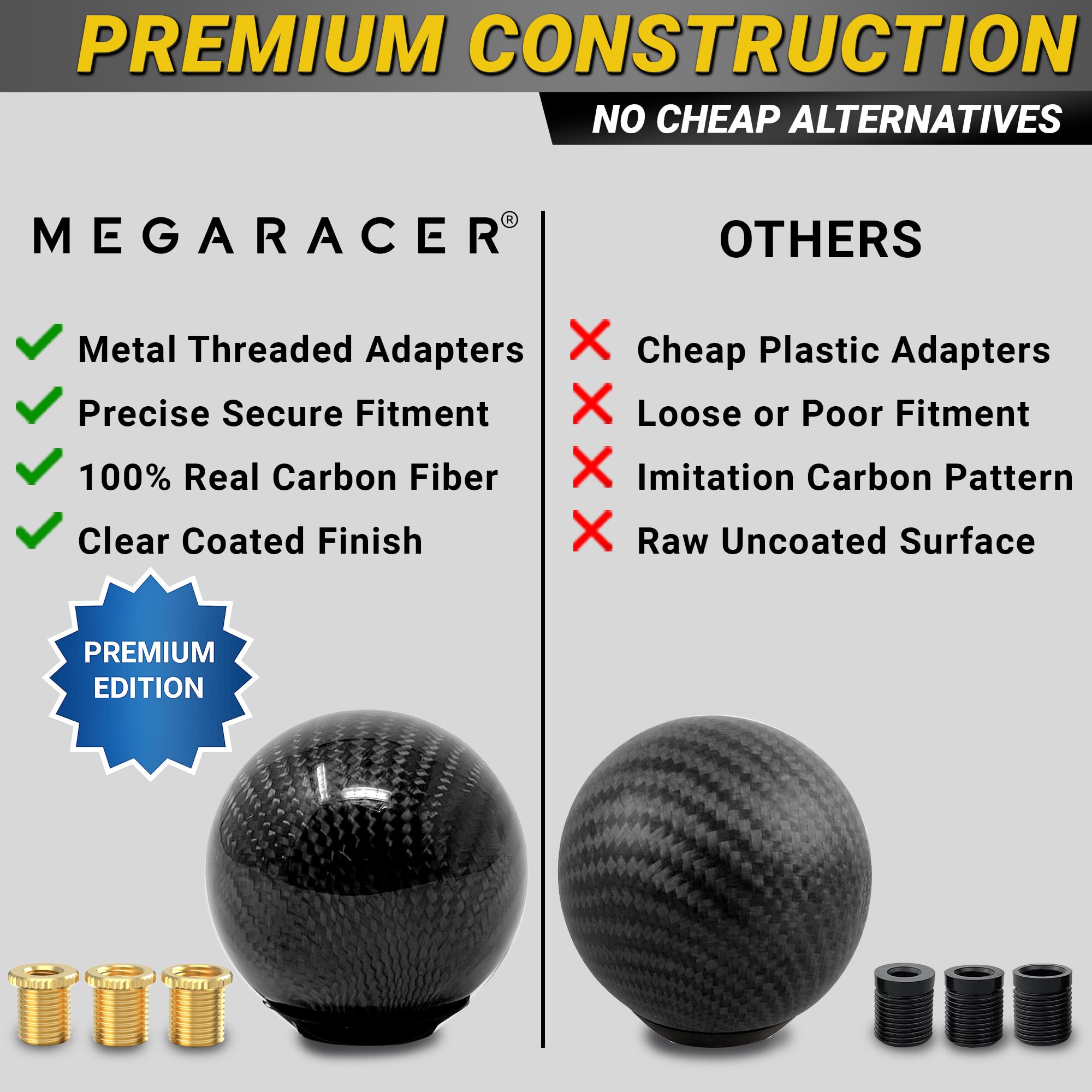 Mega Racer carbon weave texture close-up highlighting durable material benefit