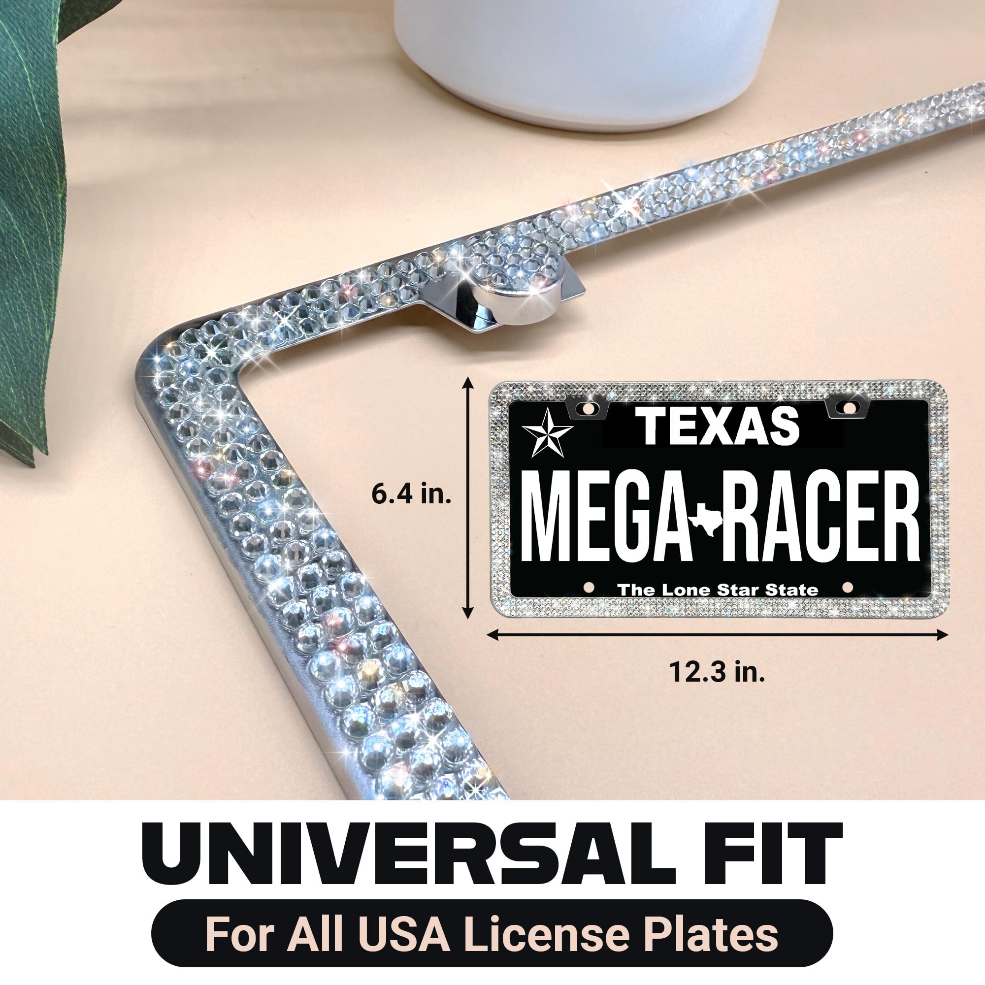 Mega Racer close-up of rhinestone detail benefit: high-shine sparkle that lasts