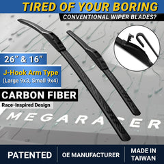 Mega Racer silicone wiping edge close-up for quieter streak-free wipe
