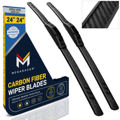 Mega Racer front packaging for RAM 1500 wiper blades showing contents and benefit