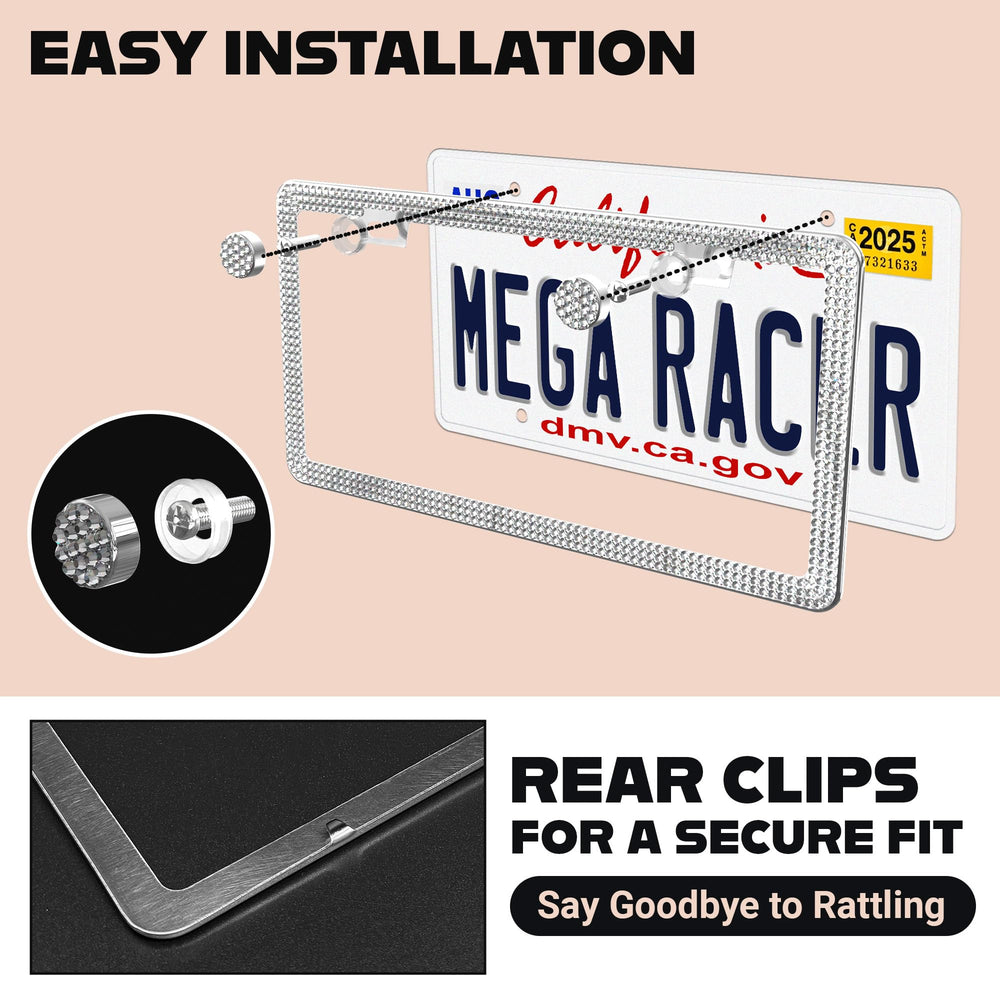Mega Racer frame installed on car rear benefit: secure, street-legal appearance