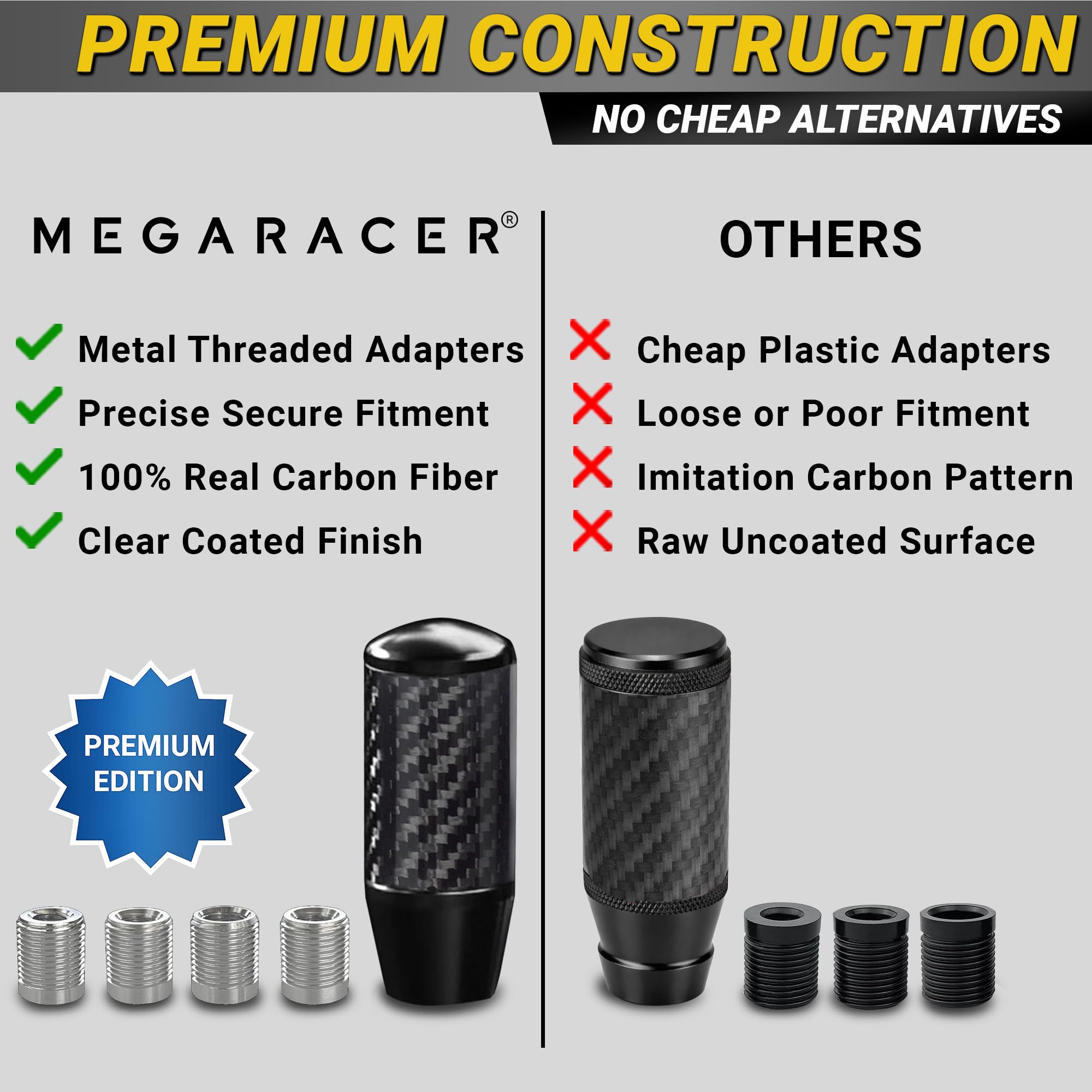 Mega Racer knob held in hand for scale showing compact size and ergonomic grip