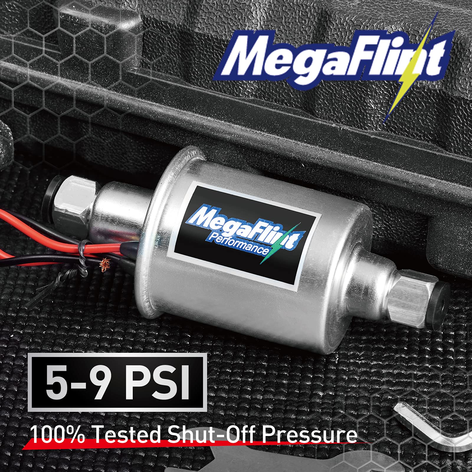 Megaflint close-up of 5/16" pre-filter protecting fuel system