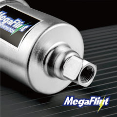 Megaflint side connection detail highlighting easy two-wire hookup