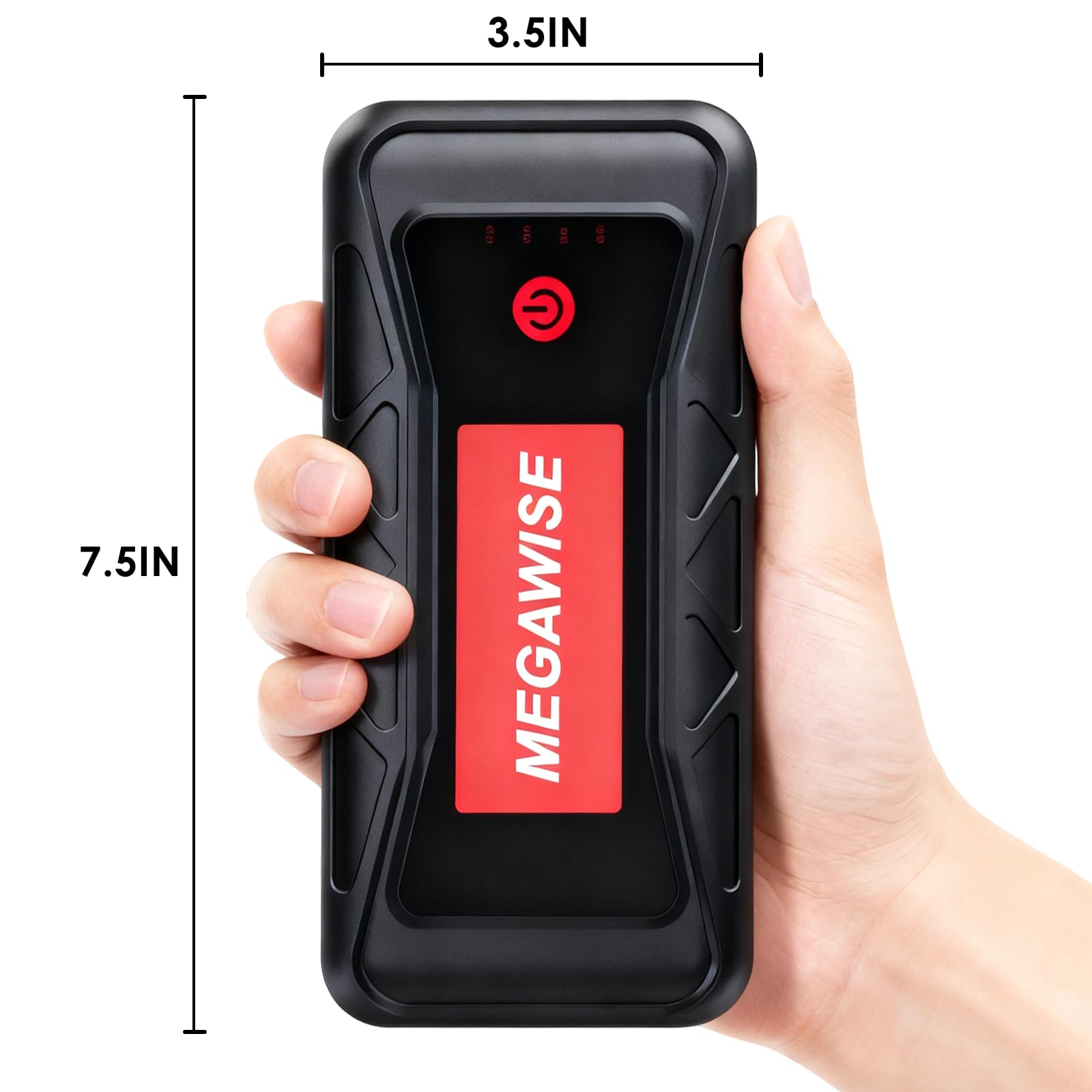 MEGAWISE jumper clamps with LCD voltmeter displaying battery voltage for safer connections