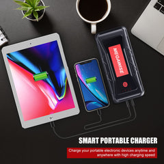 MEGAWISE dual USB outputs and Type-C input close-up for fast device and pack charging