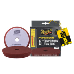 Meguiar's front view of 5-inch compounding pad showing shape and size benefit