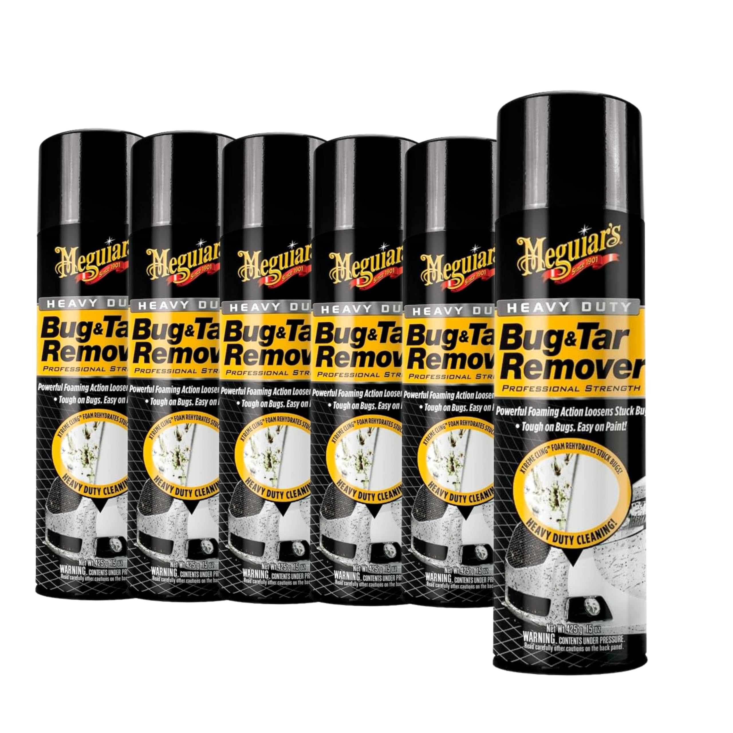 Meguiar's front packaging bottle showing label and foaming spray for quick residue removal