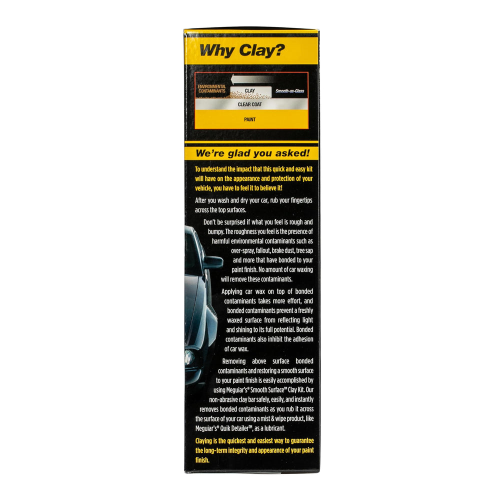 Meguiar's clay bar in use on car door panel providing smooth paint prepping