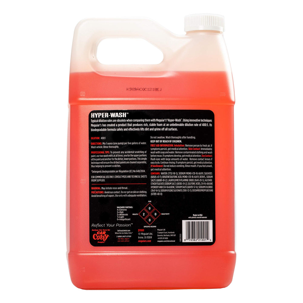 Meguiar's foam cannon spraying dense suds for efficient, professional cleaning