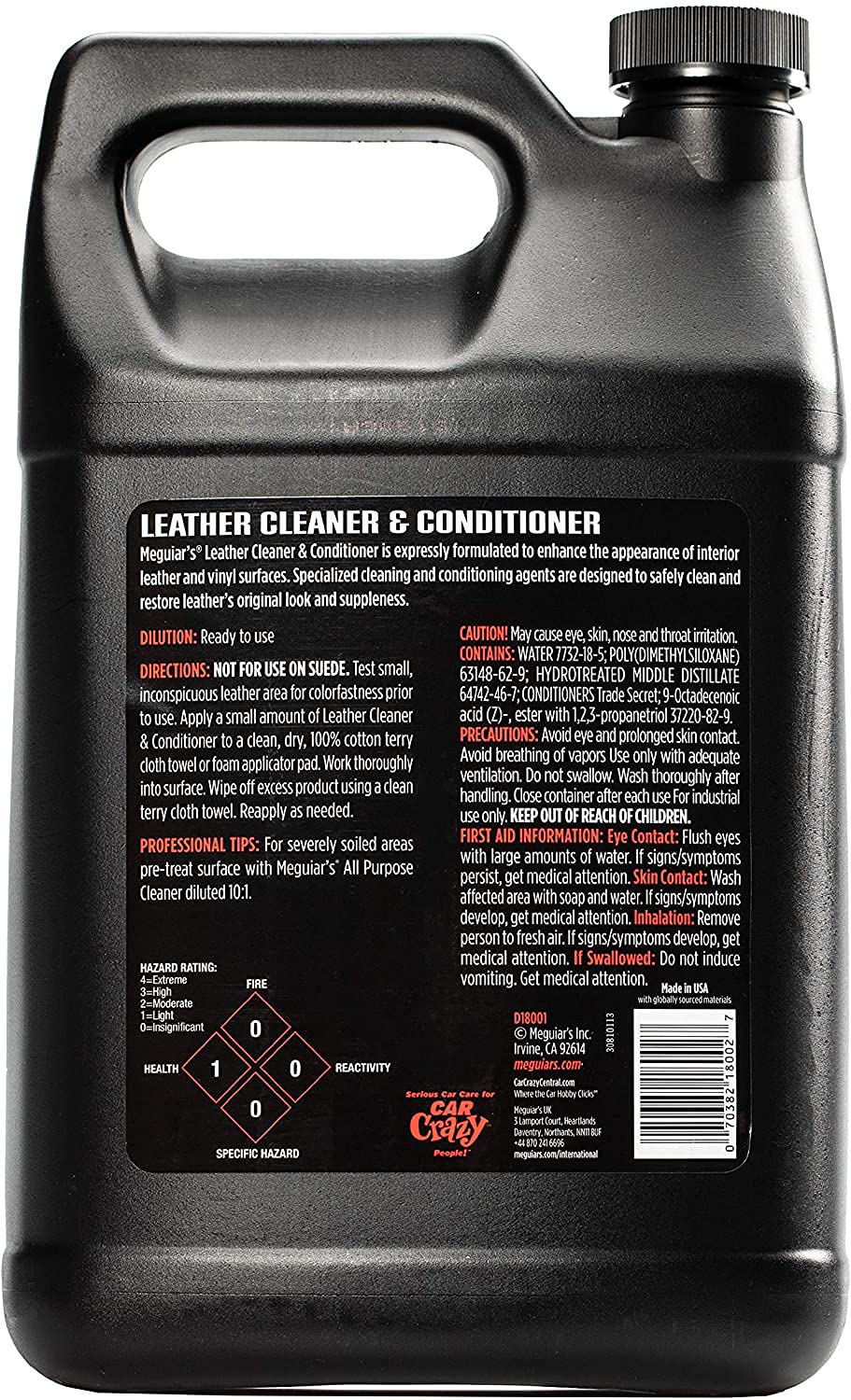 Meguiar's D18001 pour-and-cap detail for easy measuring and refill convenience