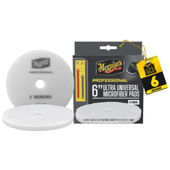 Meguiar's front packaging showing 6" pads and pack benefit