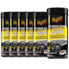 Meguiar's front packaging showing six canisters and brand clarity benefit