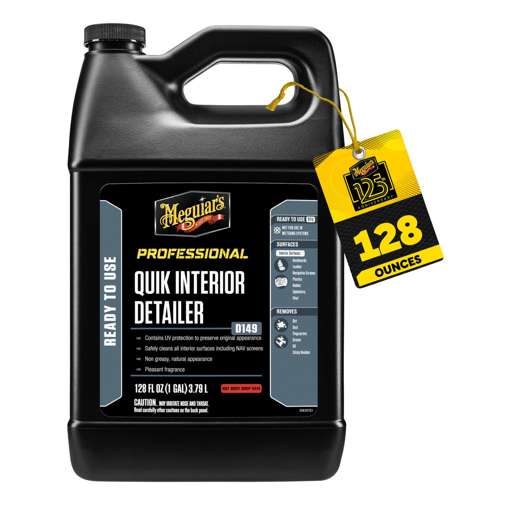 Meguiar's spray bottle front view showing easy-spray and quick cleanup benefit