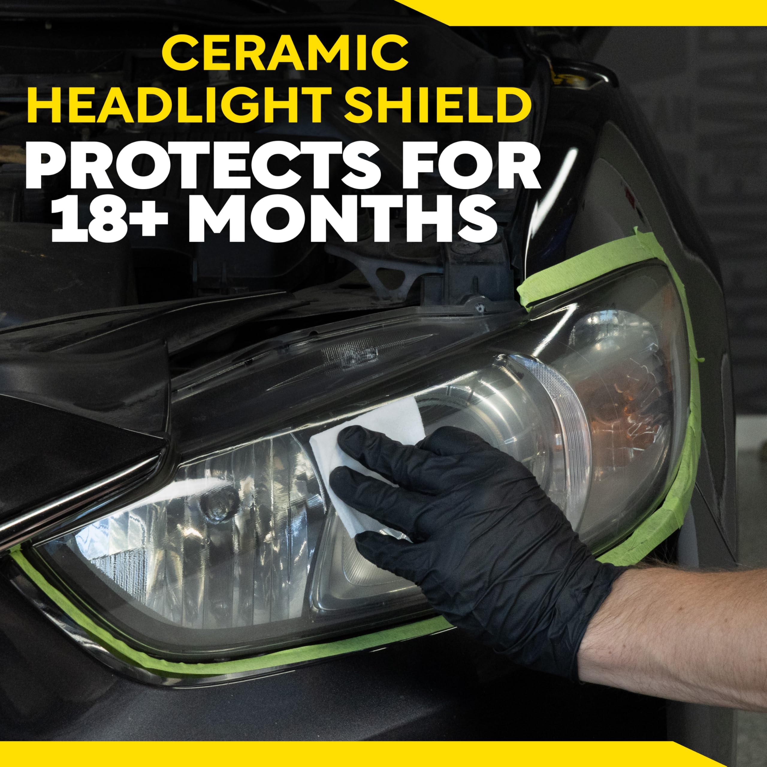 Meguiar's before and after headlights showing restored clarity and brightness