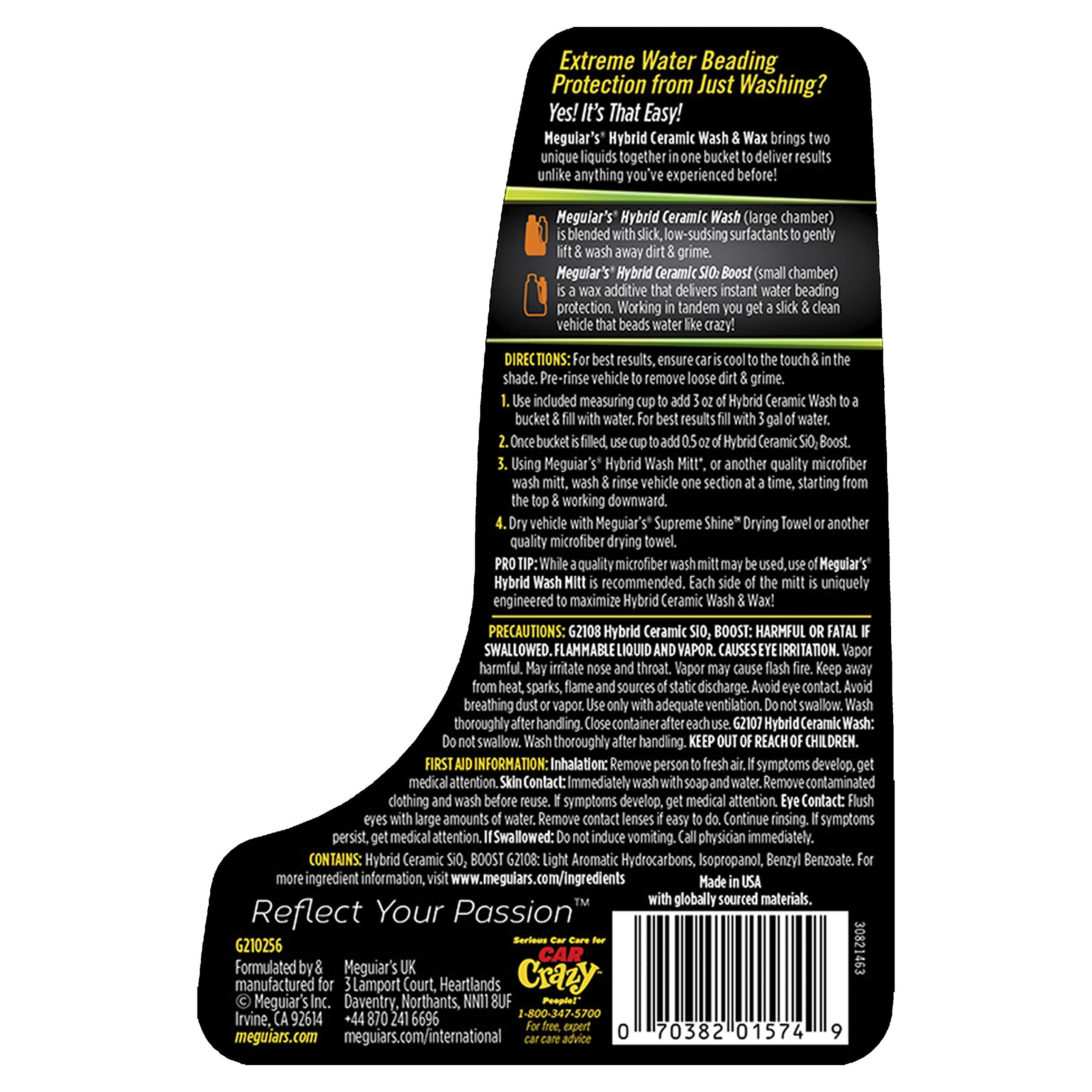 Meguiar's close-up label detail highlighting usage instructions