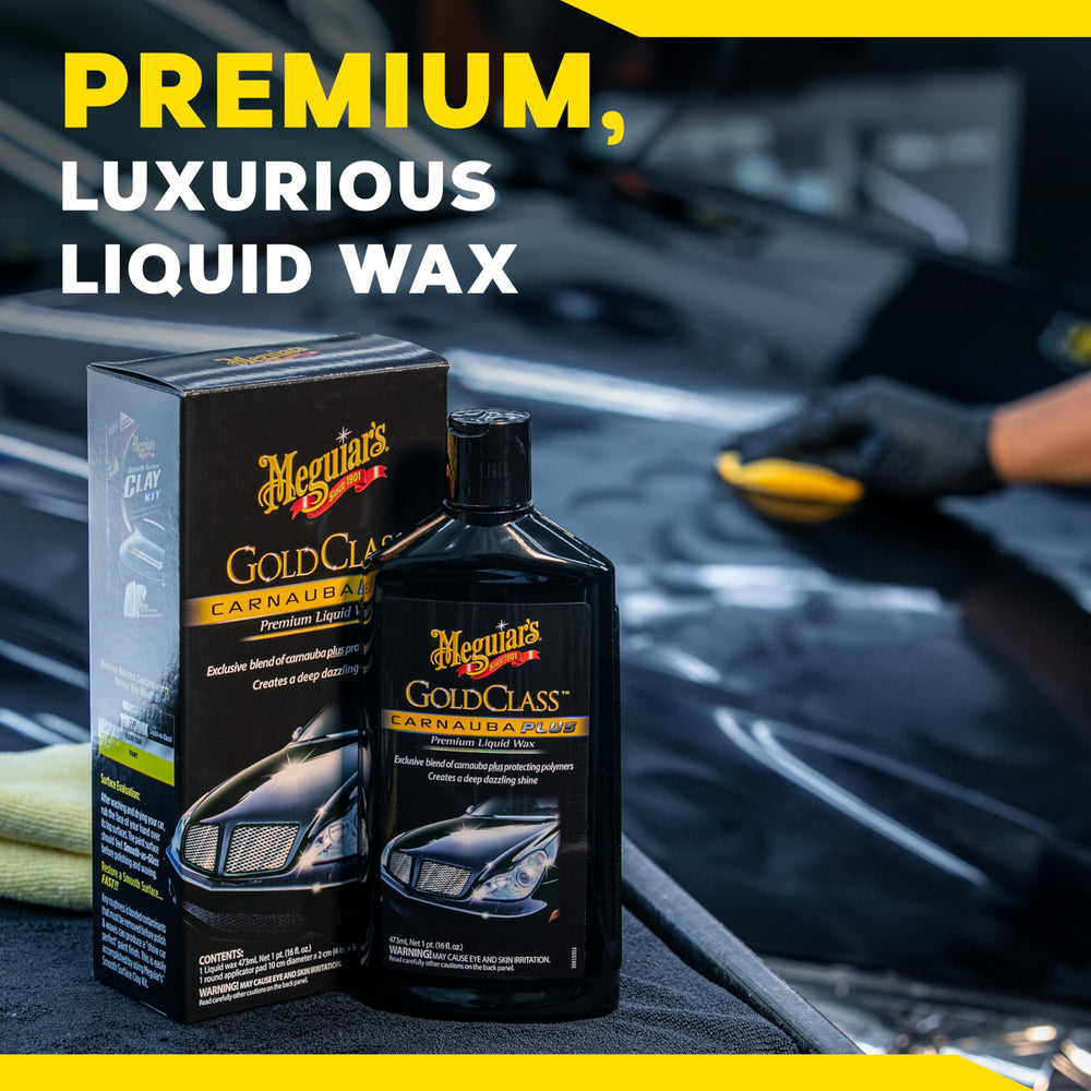 Meguiar's lifestyle garage scene with waxed car conveying professional results