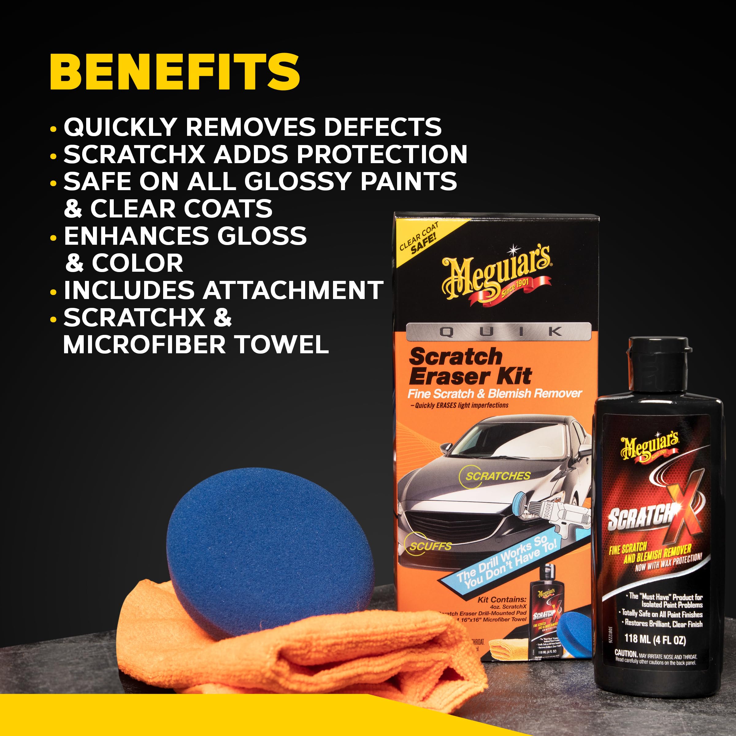 Meguiar's kit contents laid out illustrating everything included
