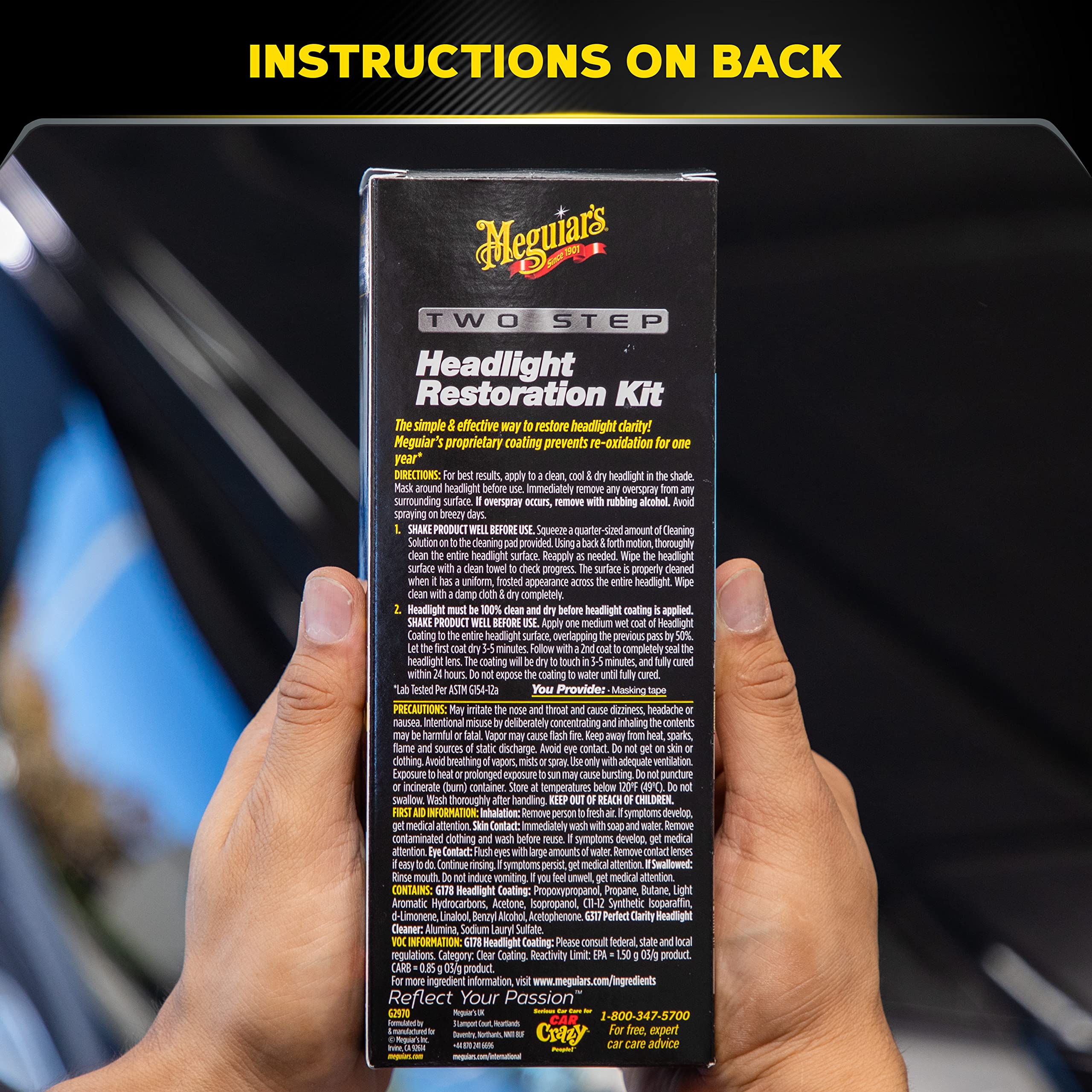 Meguiar's restored headlights lighting road clearly for safer night driving