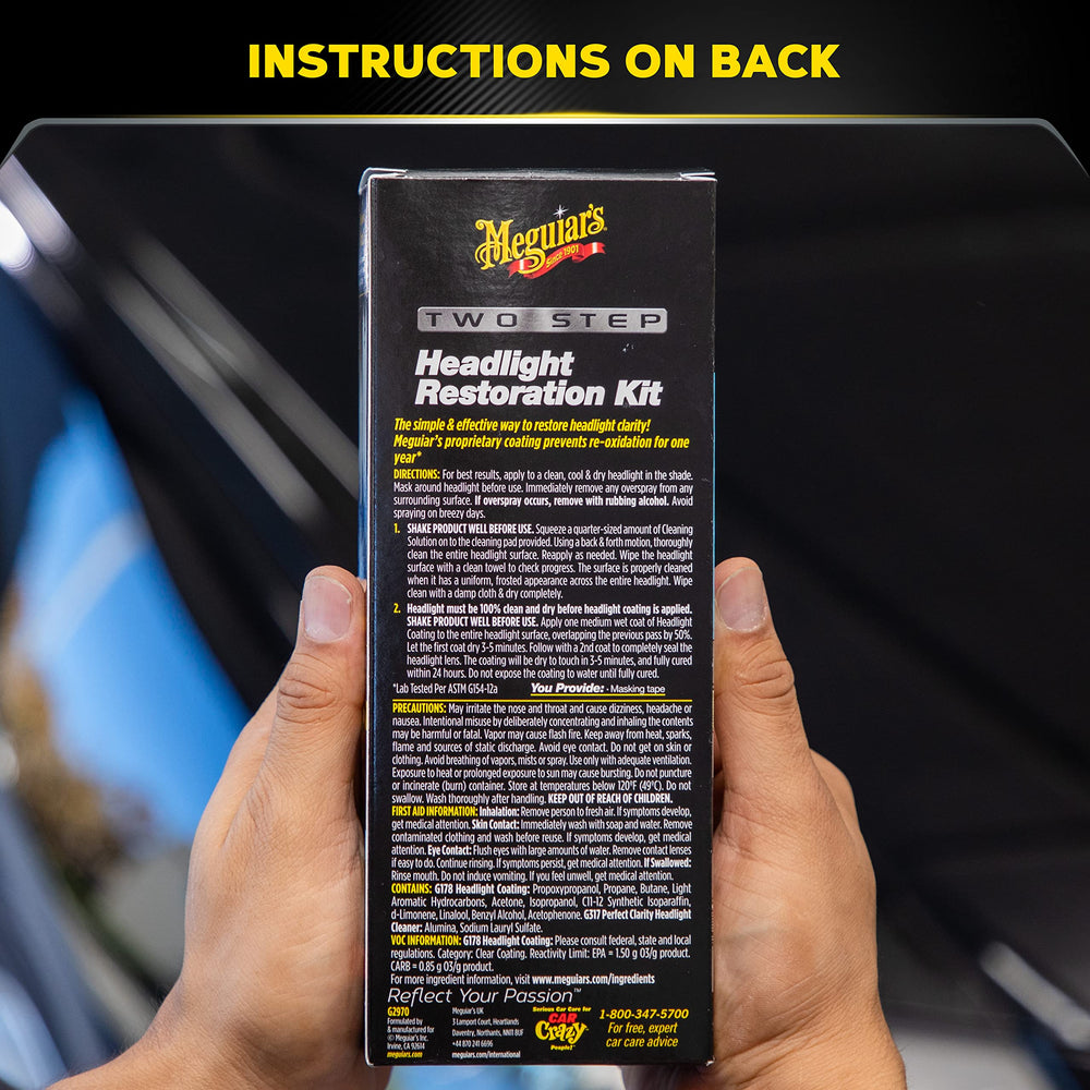 Meguiar's restored headlights lighting road clearly for safer night driving