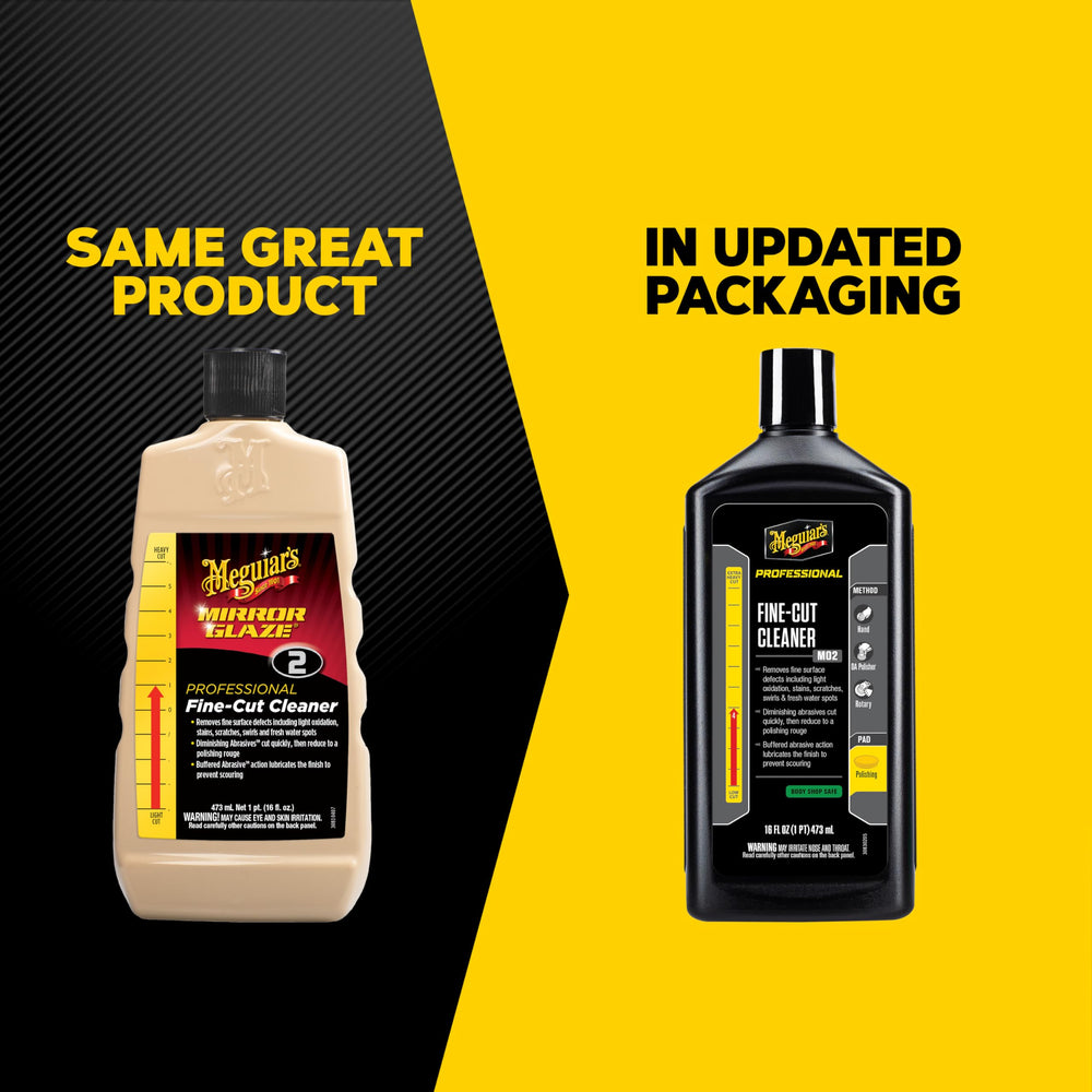 Meguiar's bottle next to tape measure indicating 16 oz capacity and easy handling