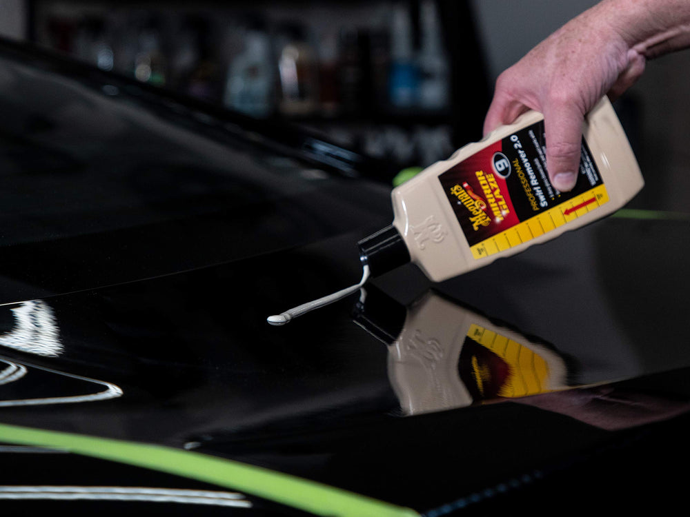 Meguiar's M09 applied with a DA polisher for efficient swirl removal