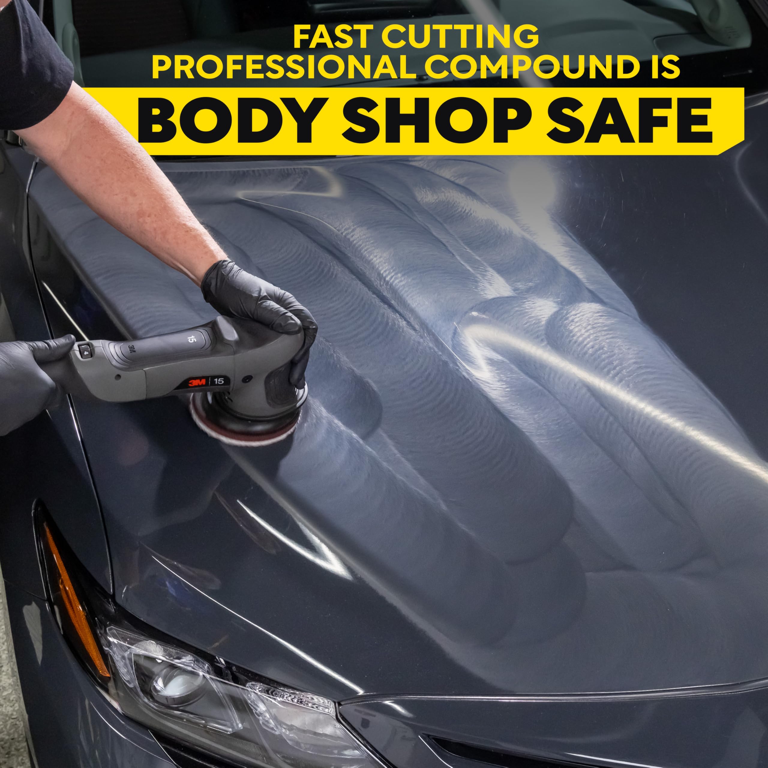 Meguiar's pad and bottle for scale showing recommended pad pairing and volume benefit