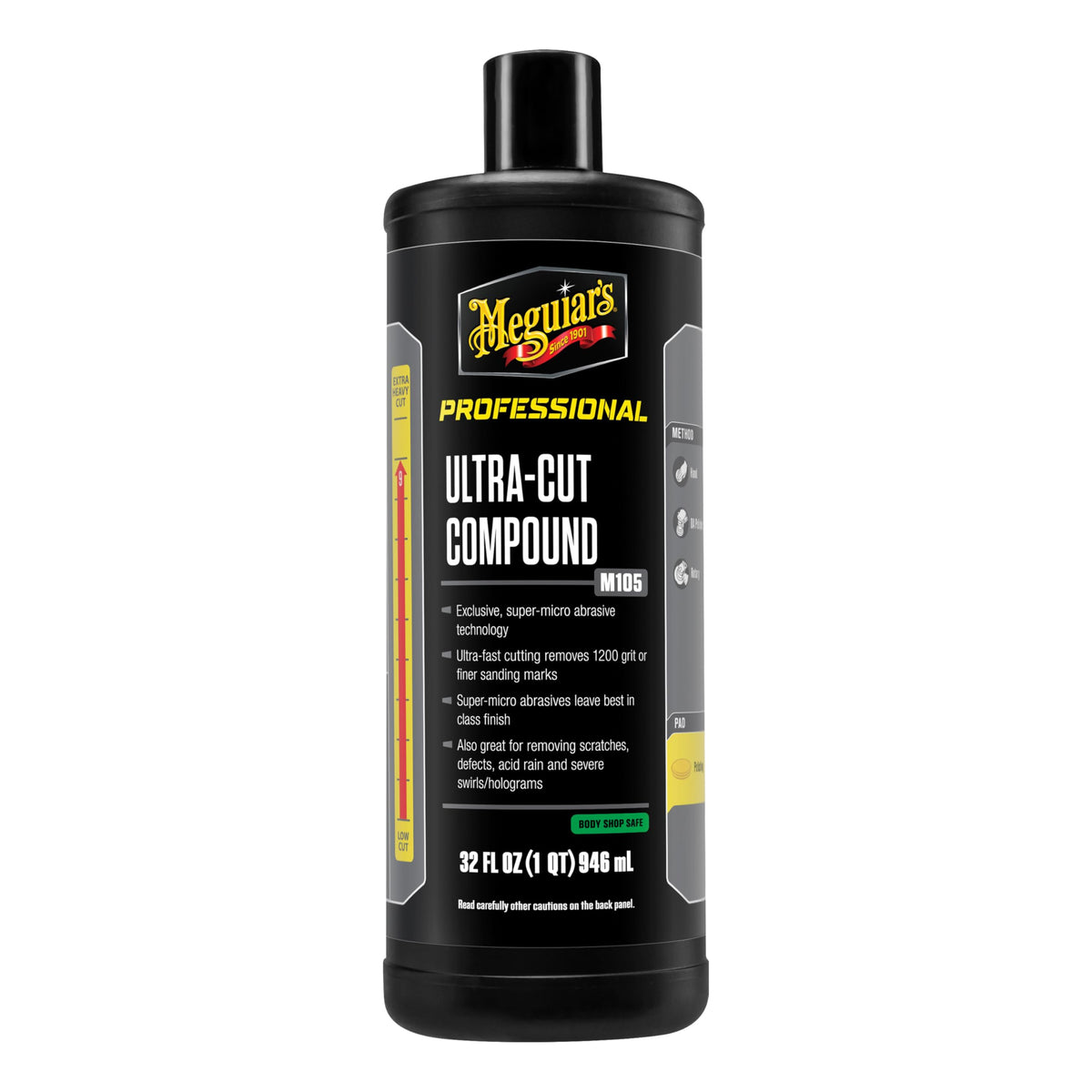 Meguiar's front label showing product name and volume for quick identification and trust