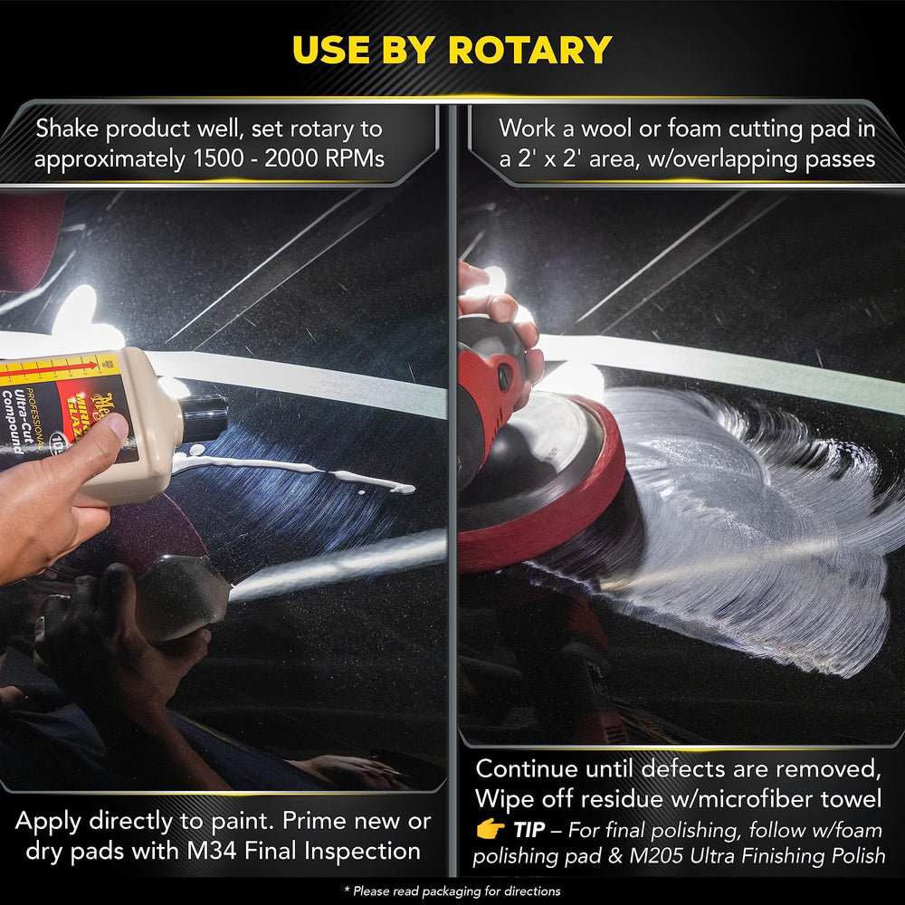 Meguiar's on a dual-action polisher demonstrating safe machine application and control