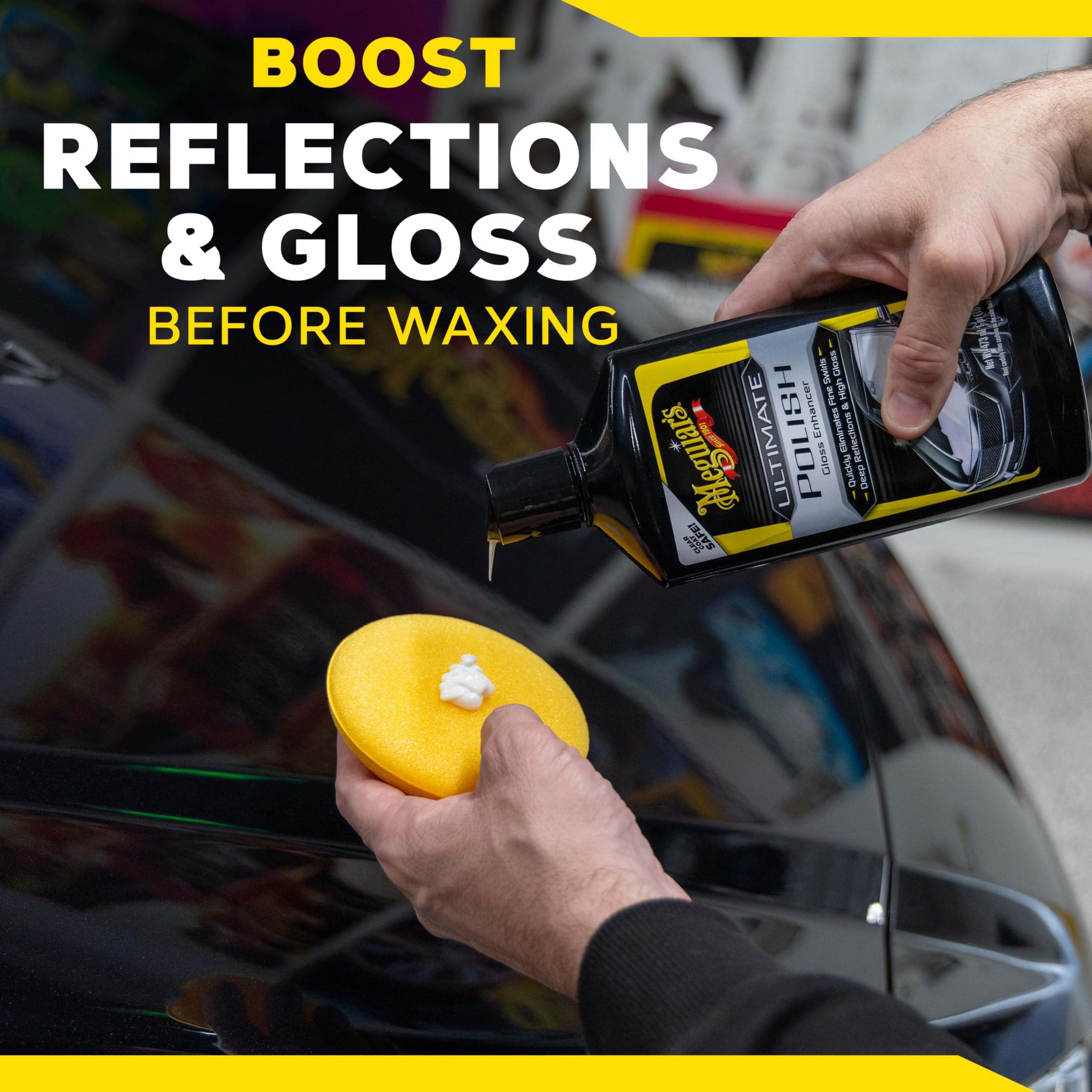 Meguiar's packaging label close-up with directions to ensure correct use