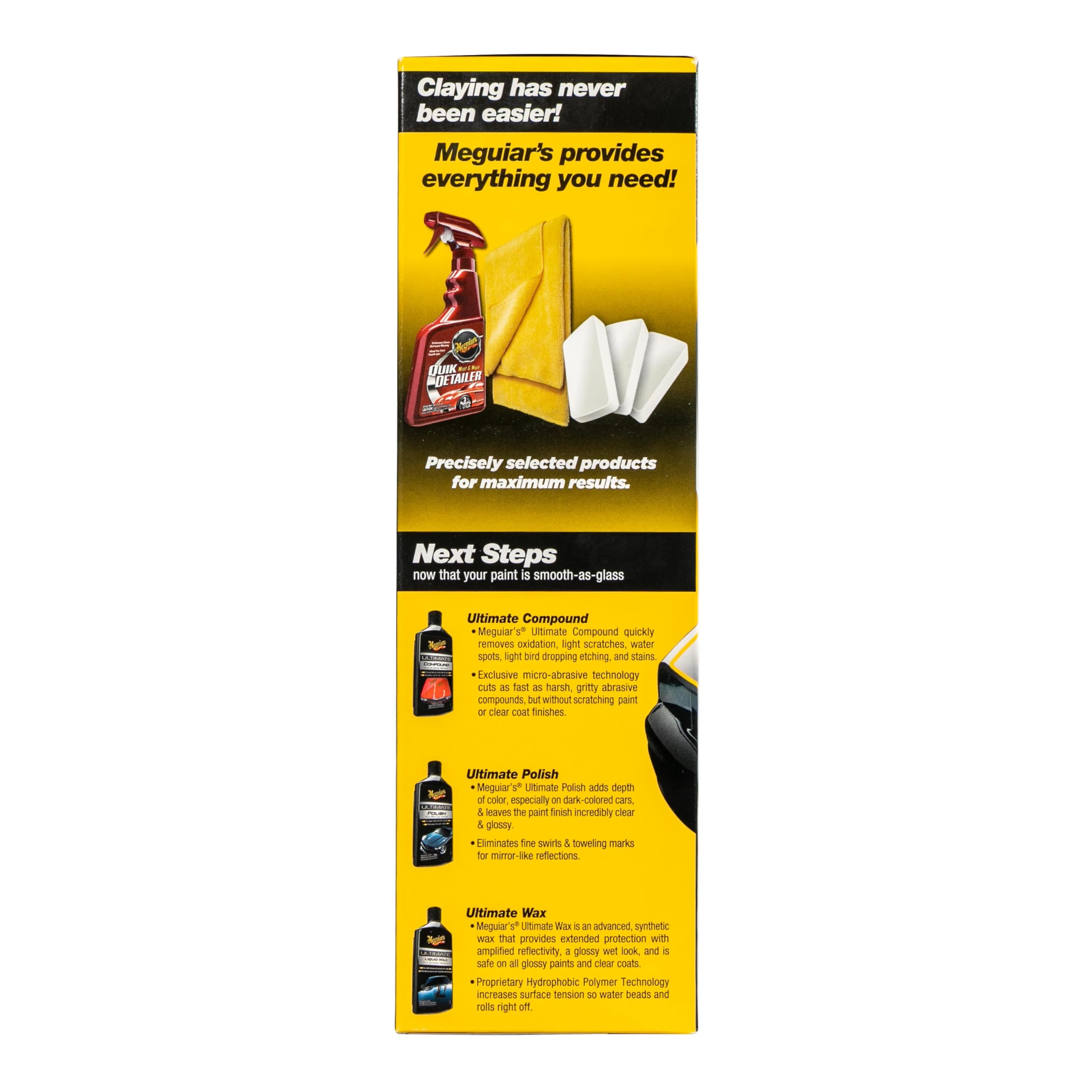 Meguiar's Quik Detailer bottle label and nozzle for slick lubrication during claying