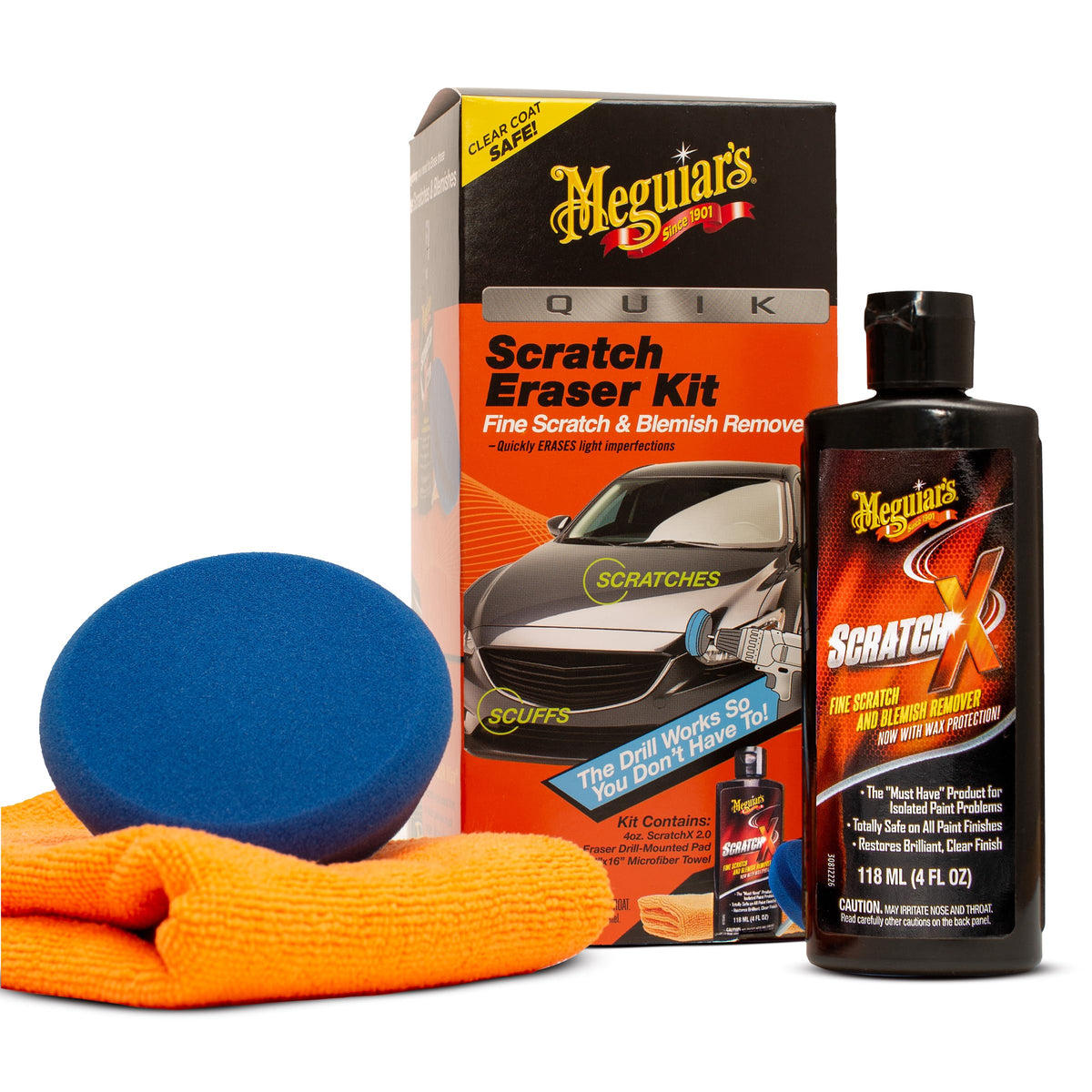 Meguiar's front packaging showing kit components and quick results