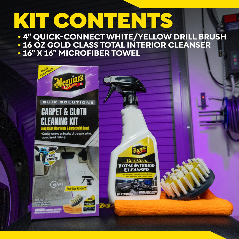 Meguiar's kit contents beside a ruler showing scale and included tools