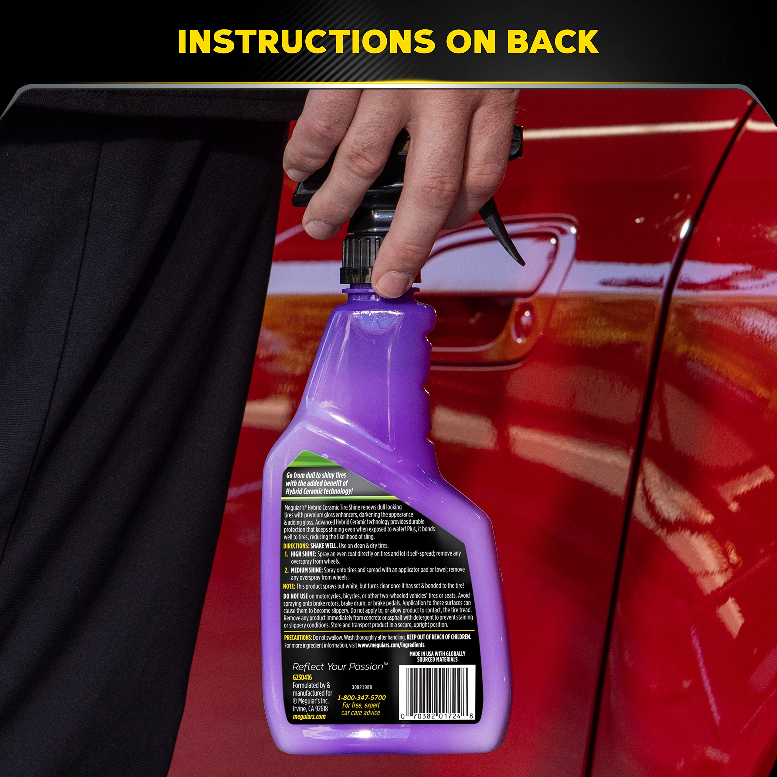Meguiar's texture close-up with droplet showing ceramic-infused finish