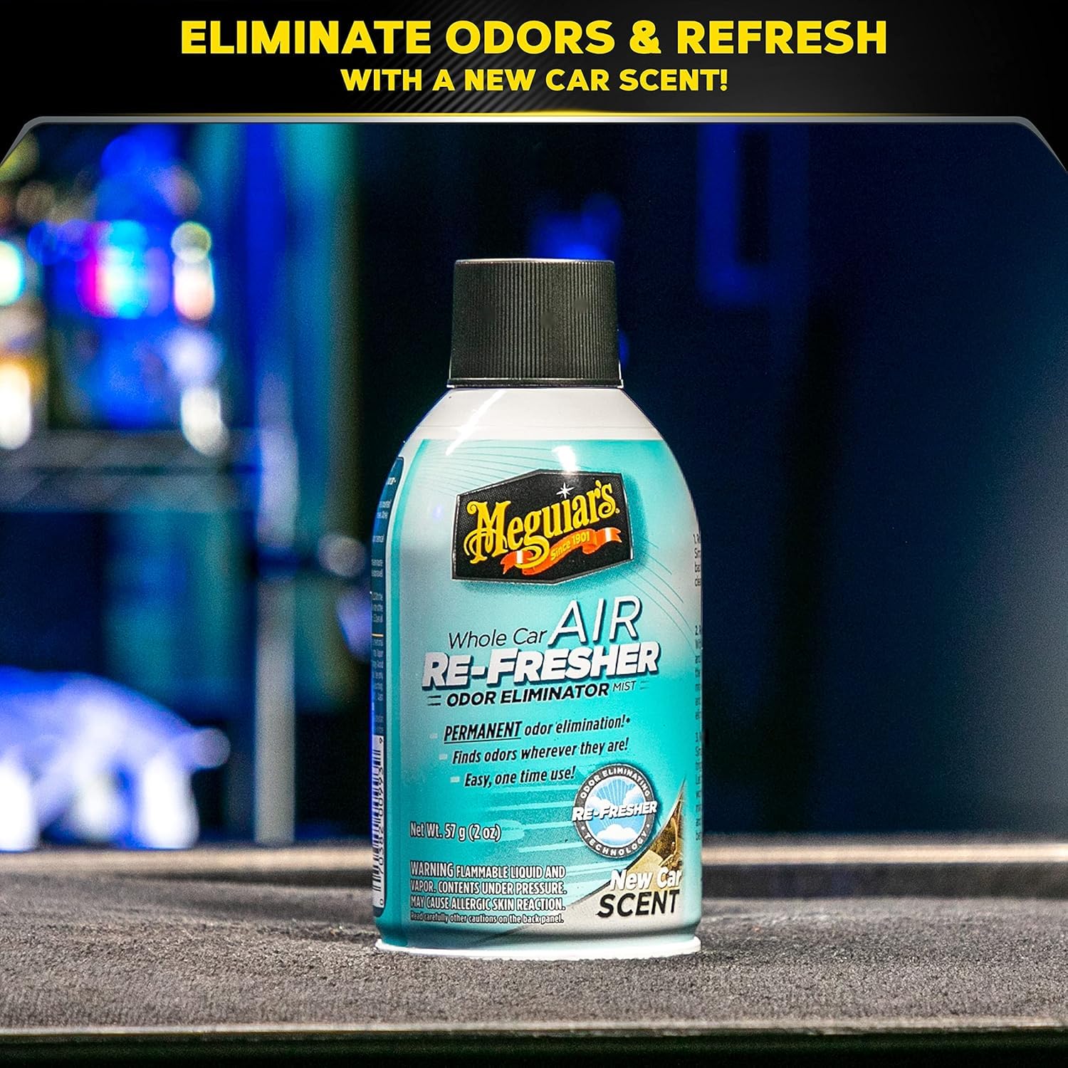 Meguiar's freshened car interior illustrating comfortable, pleasant scent result