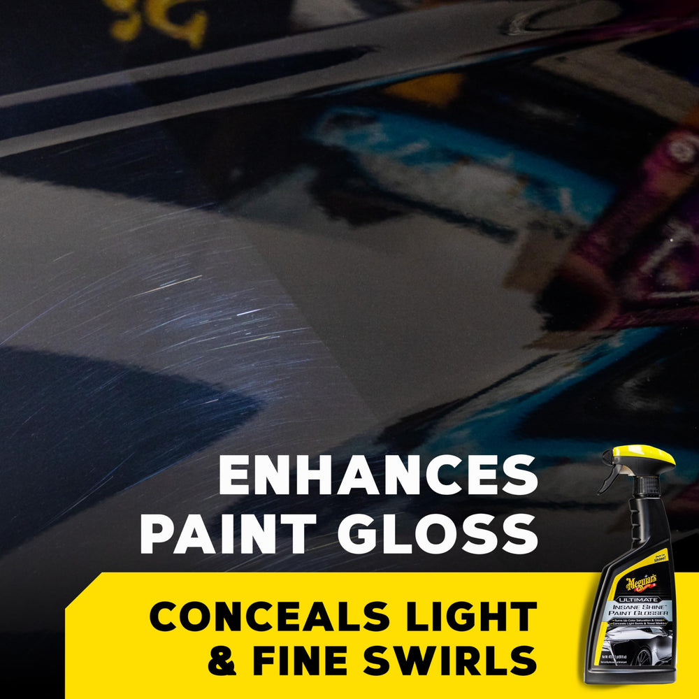Meguiar's spraying glosser onto towel for fast application benefit