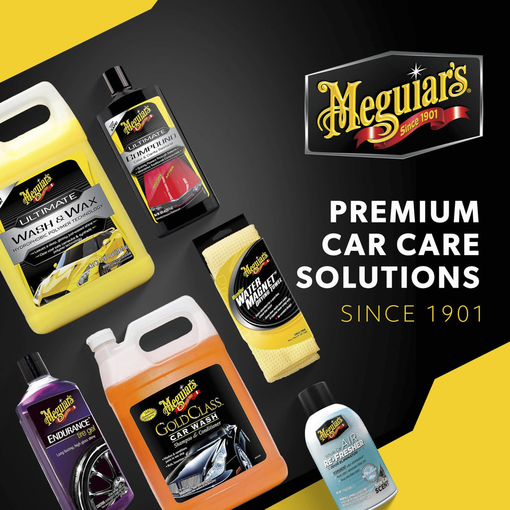 Meguiar's bottle held in hand showing 26 oz scale for portable convenience
