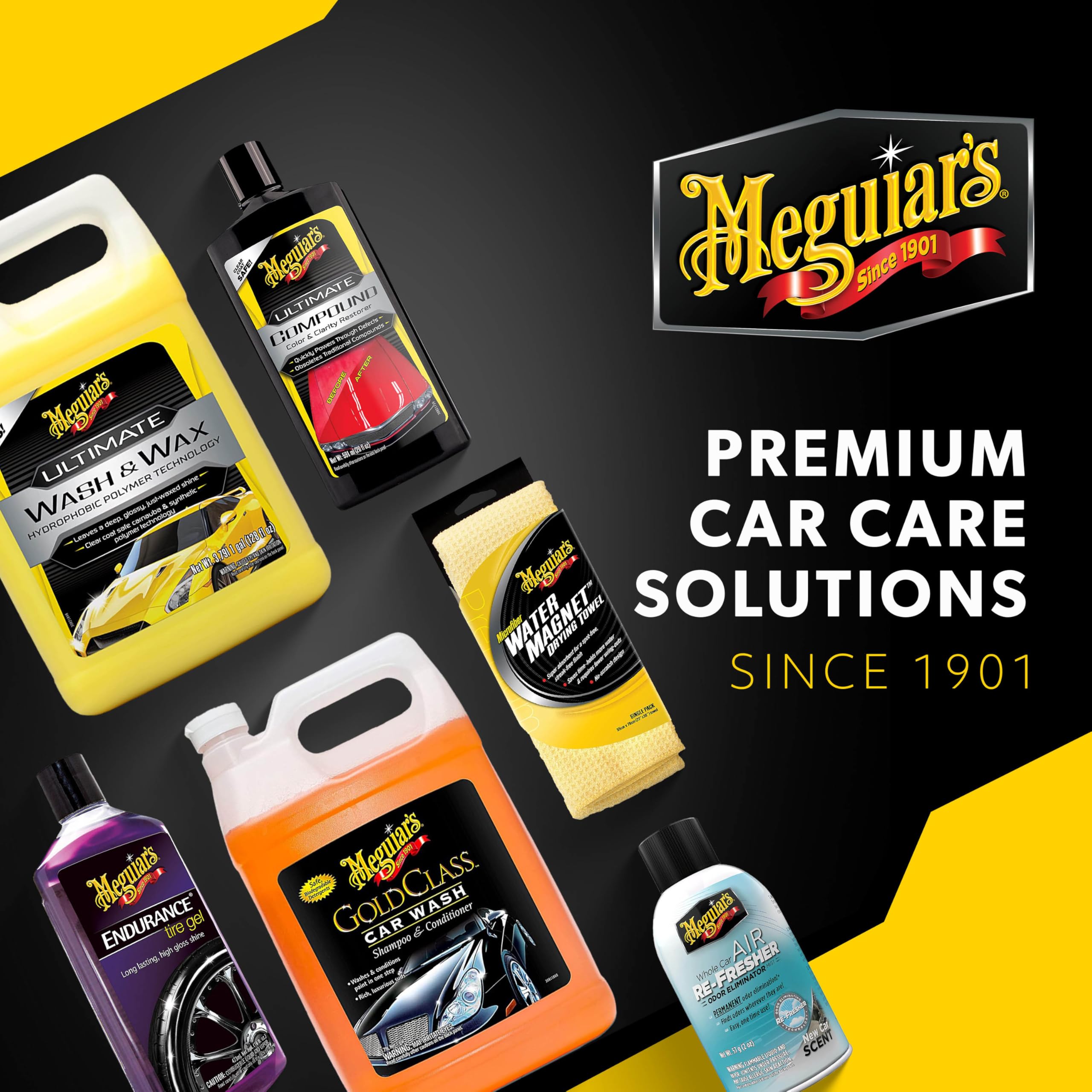 Meguiar's before and after vehicle panel demonstrating improved paint clarity