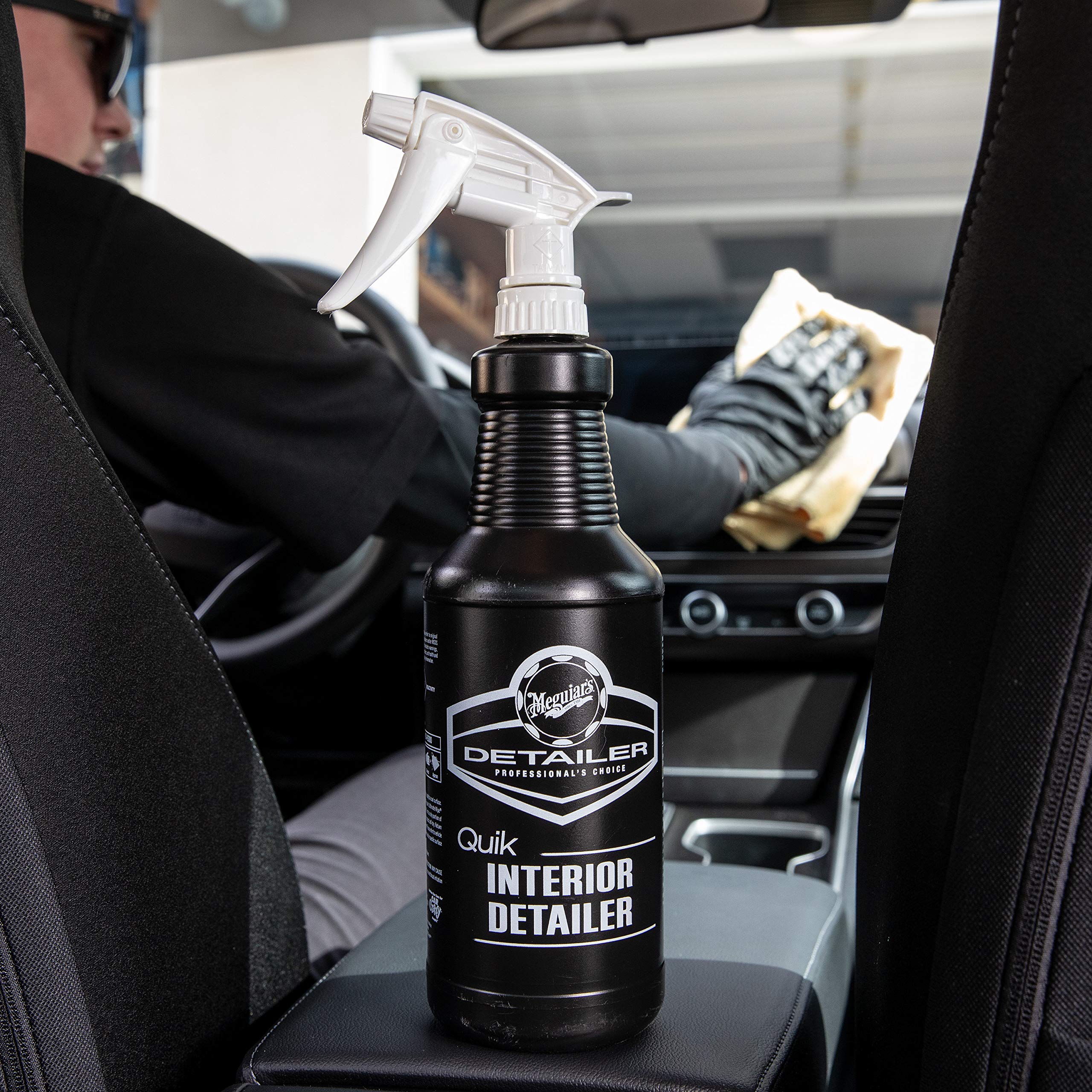 Meguiar's cleaning wood trim highlighting preserved grain and reduced fading