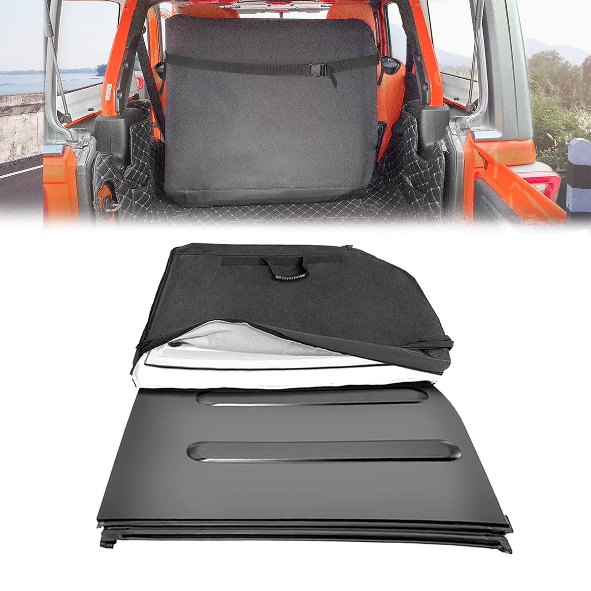 Mekar front view of panel bag showing secure fit and easy access