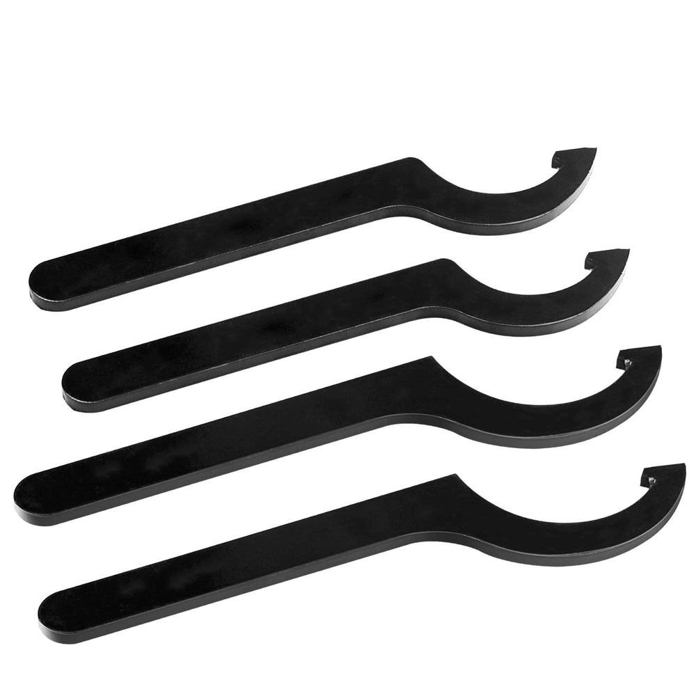 Mekar wrenches next to ruler showing scale and size variety for compatible coilovers