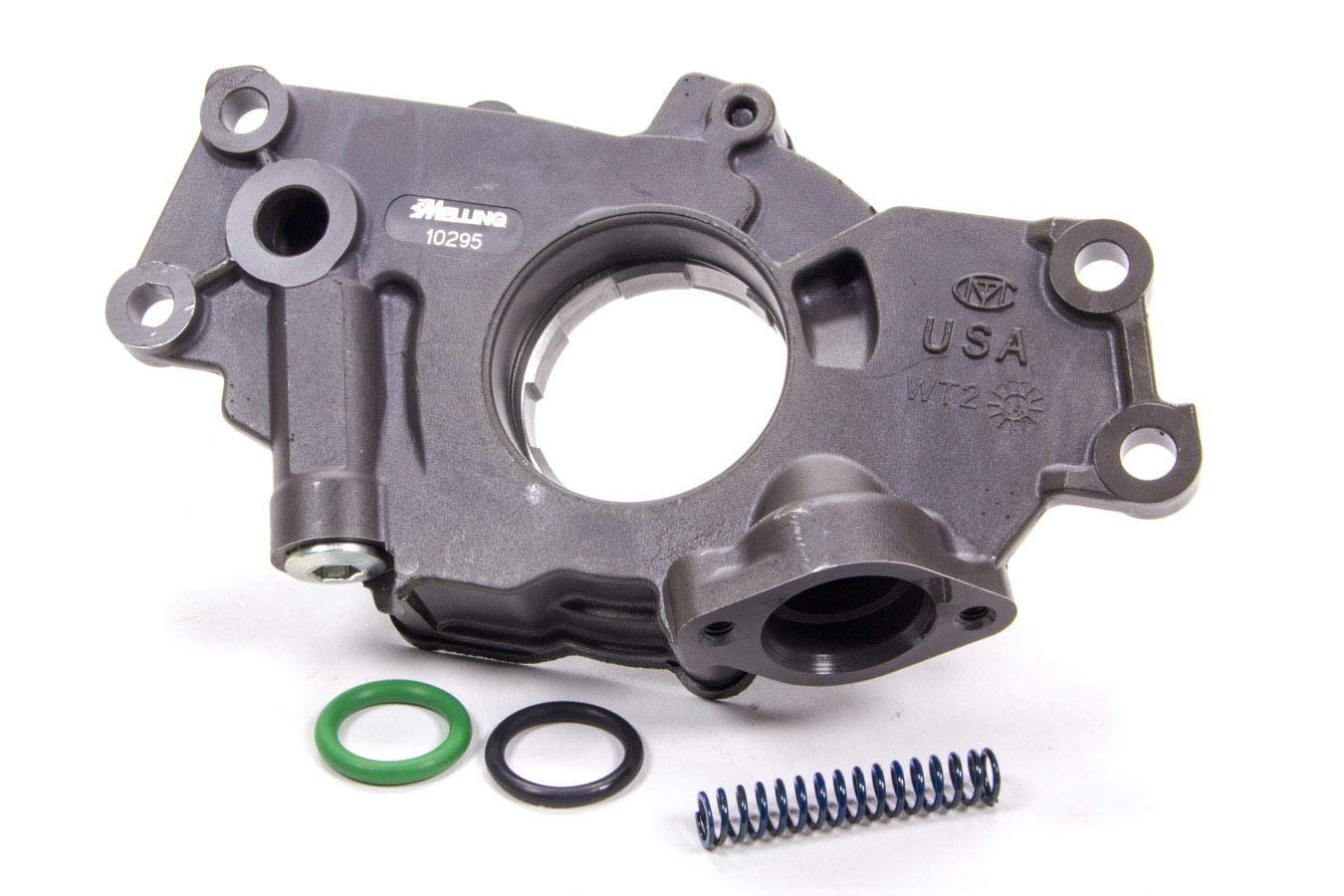Melling oil pump front view showing mounting flanges and 7/8 inch inlet, reliable fit