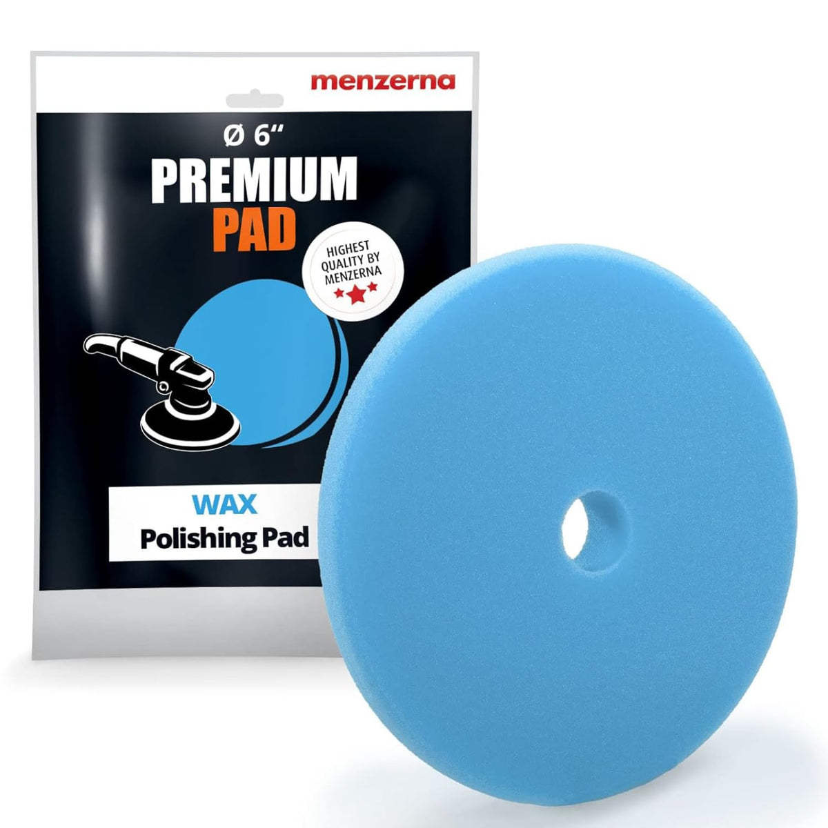 menzerna blue foam pad front view shows even surface for smooth application