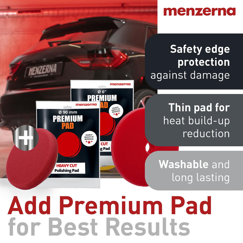 menzerna applied with a polisher demonstrating fast, even paint correction