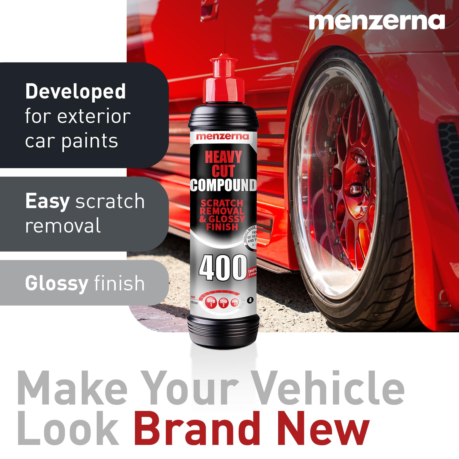 menzerna cream texture on applicator emphasizing smooth cutting performance