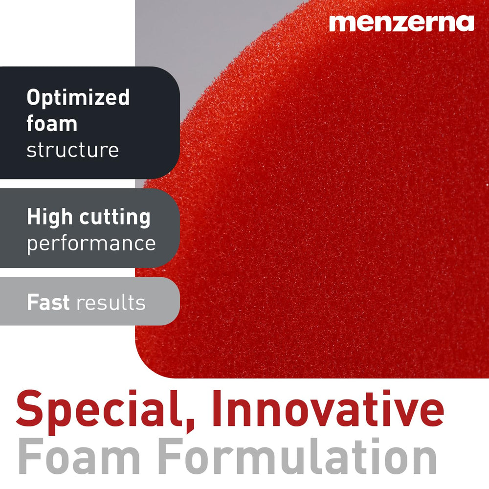 menzerna pad center hole detail illustrating airflow and reduced heat during polishing